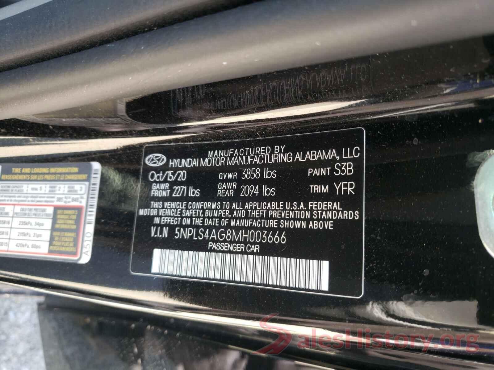 5NPLS4AG8MH003666 2021 HYUNDAI ELANTRA