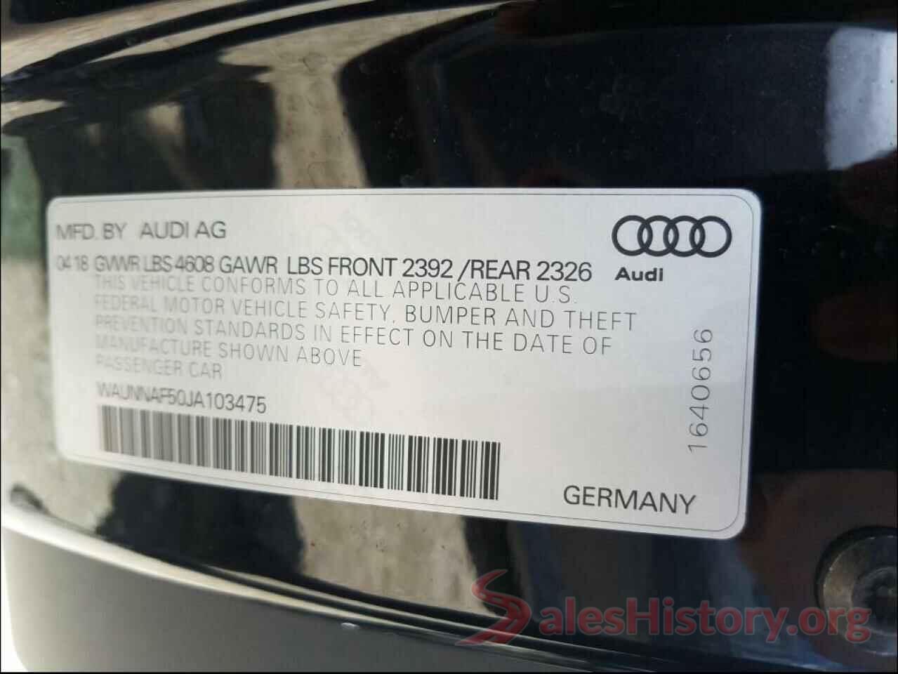 WAUNNAF50JA103475 2018 AUDI A5