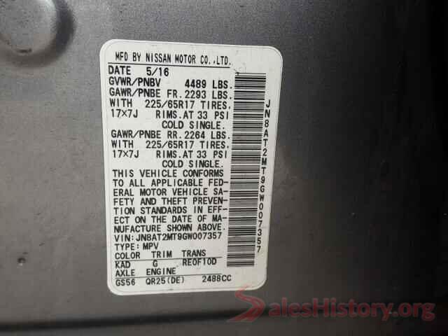 JN8AT2MT9GW007357 2016 NISSAN ROGUE