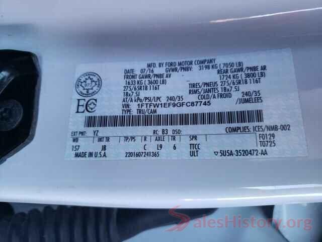 1FTFW1EF9GFC87745 2016 FORD F150