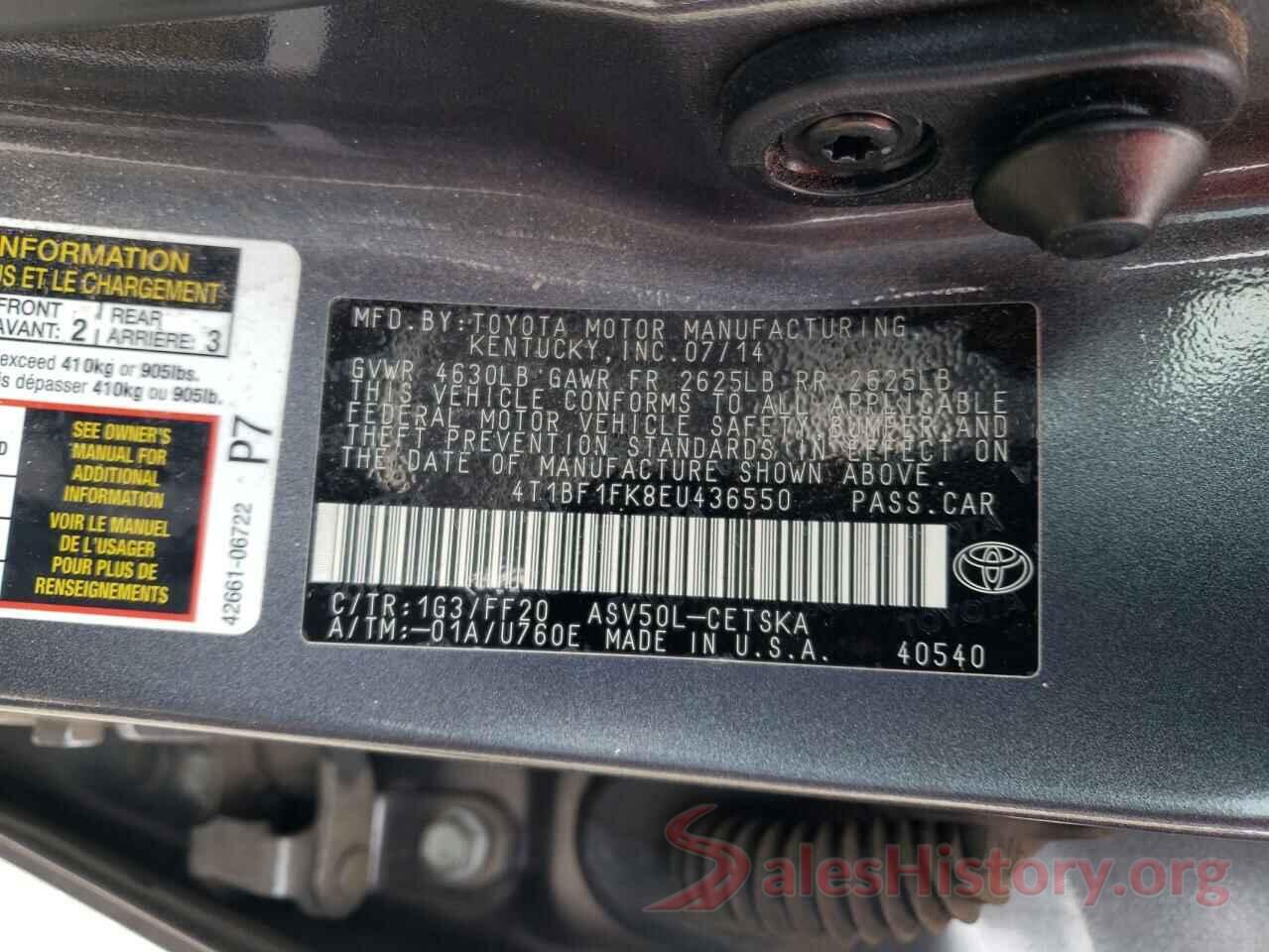 4T1BF1FK8EU436550 2014 TOYOTA CAMRY