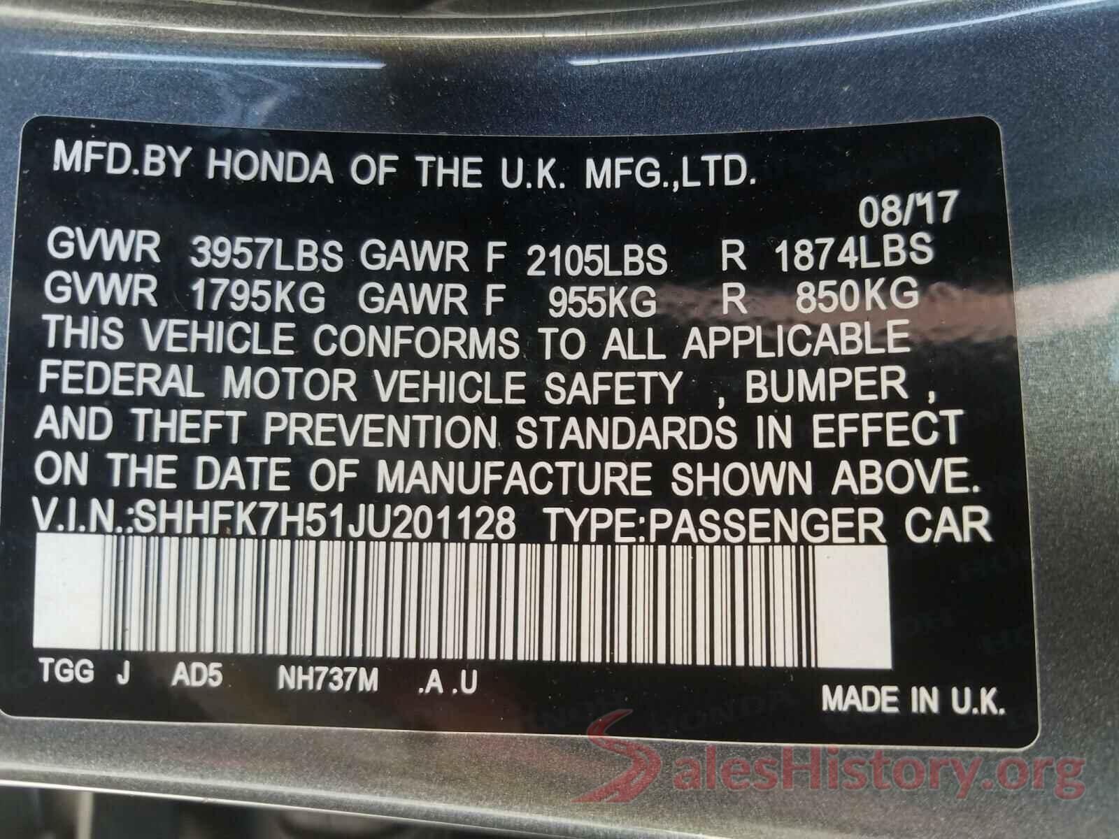 SHHFK7H51JU201128 2018 HONDA CIVIC