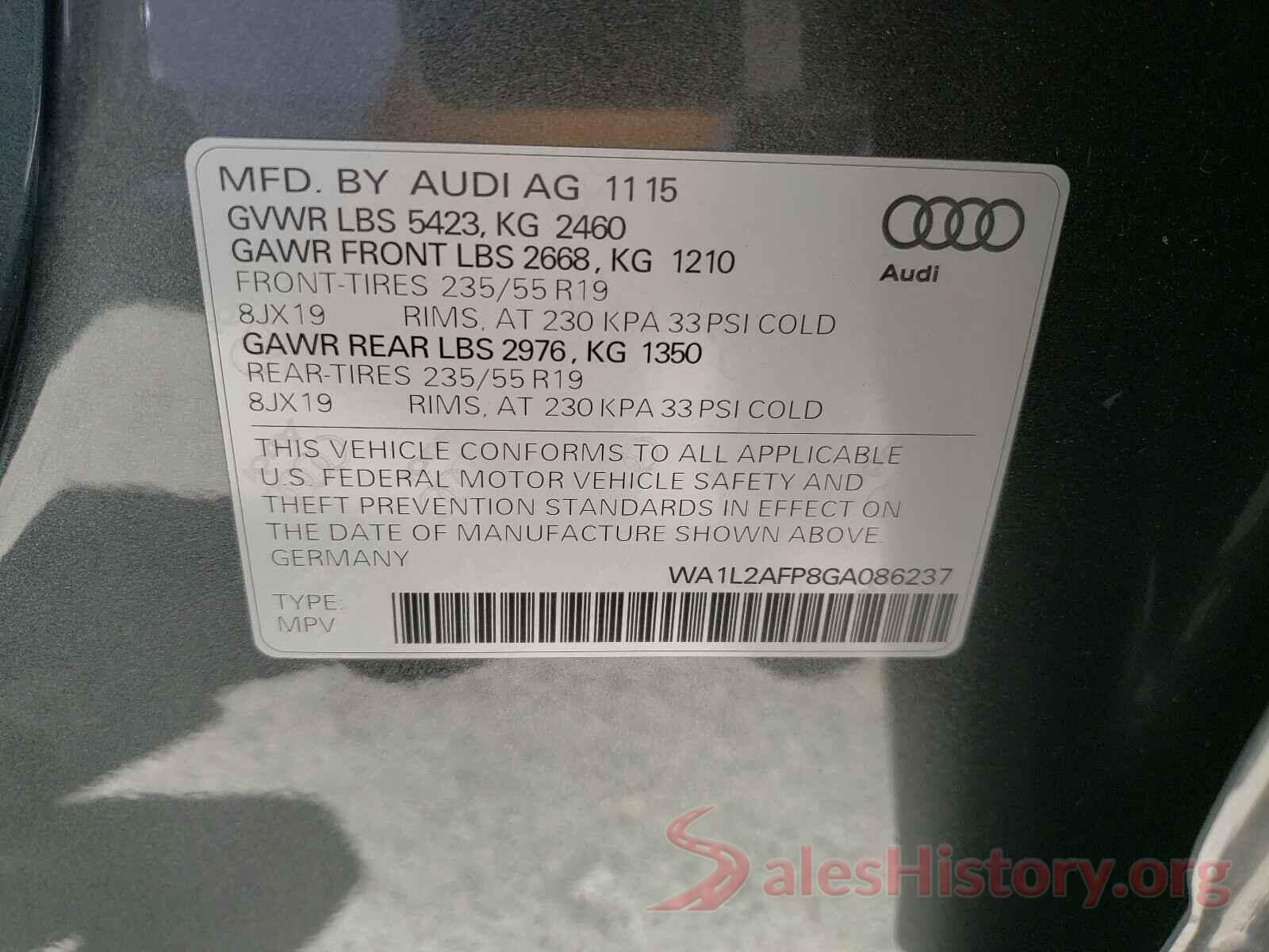 WA1L2AFP8GA086237 2016 AUDI Q5