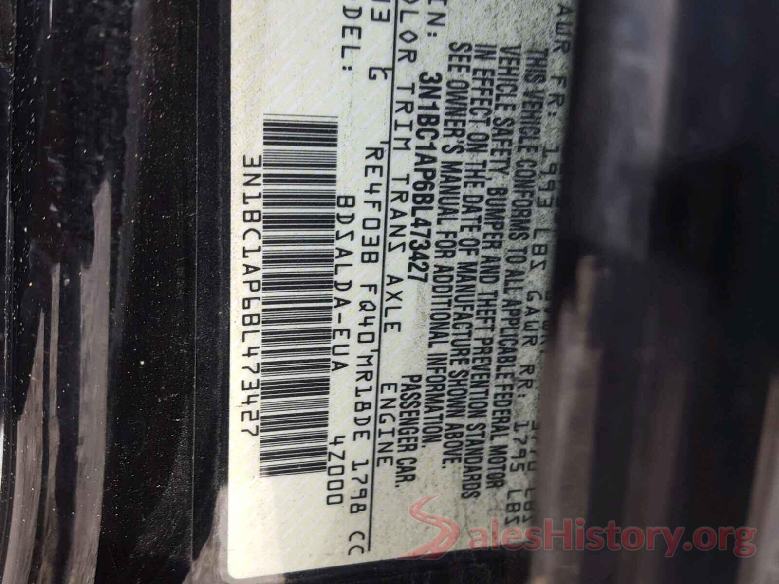 3N1BC1AP6BL473427 2011 NISSAN VERSA