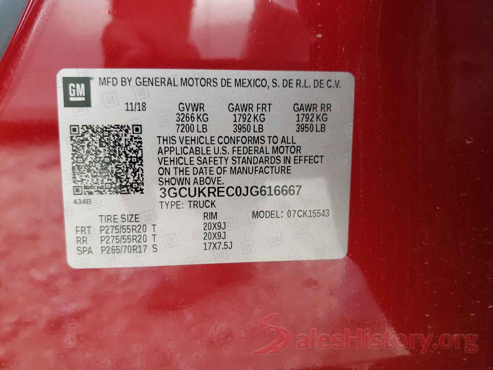 3GCUKREC0JG616667 2018 CHEVROLET SILVERADO