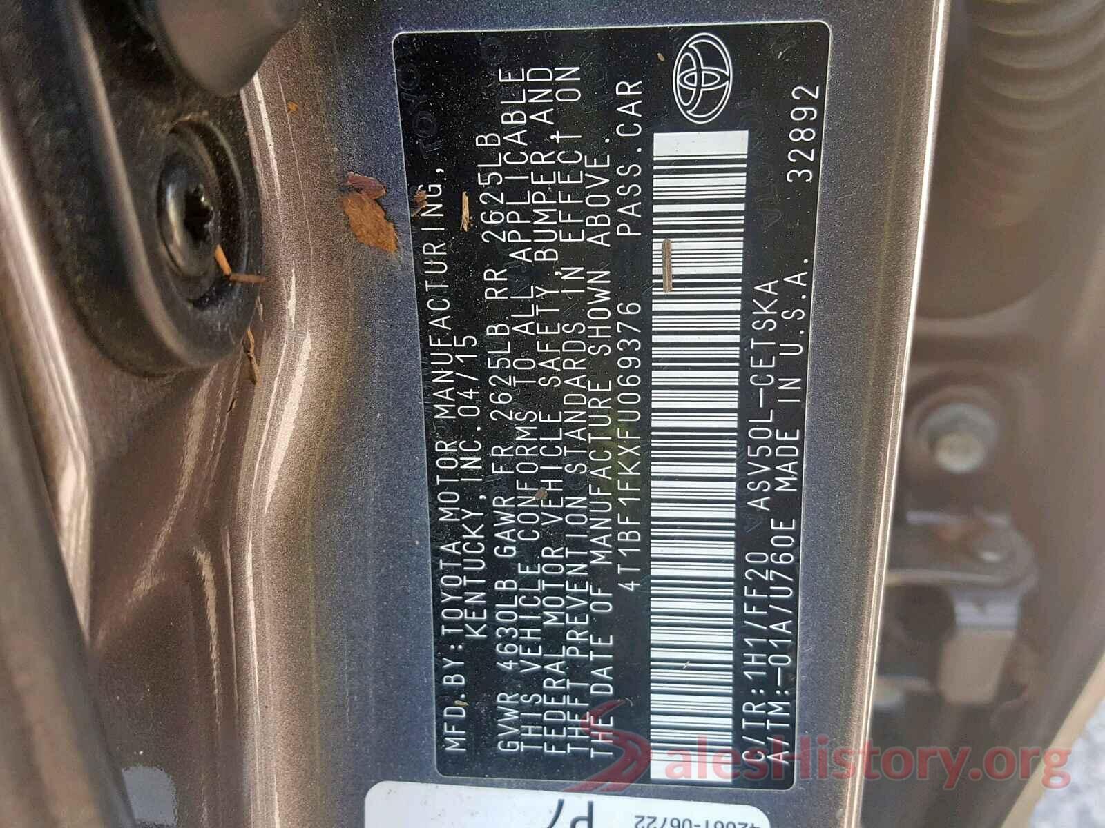 4T1BF1FKXFU069376 2015 TOYOTA CAMRY