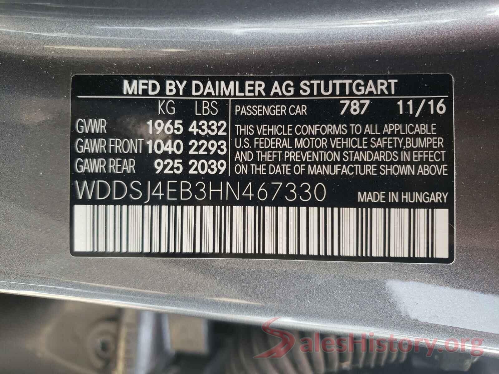 WDDSJ4EB3HN467330 2017 MERCEDES-BENZ C CLASS