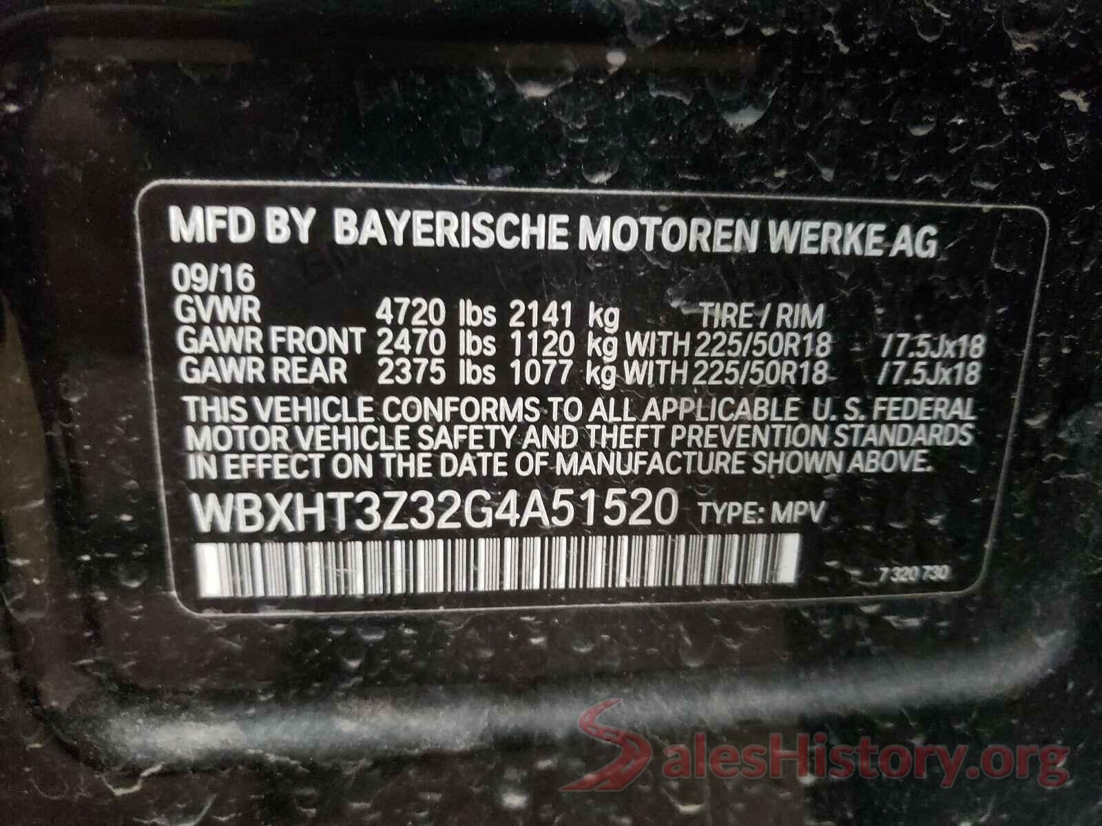 WBXHT3Z32G4A51520 2016 BMW X1