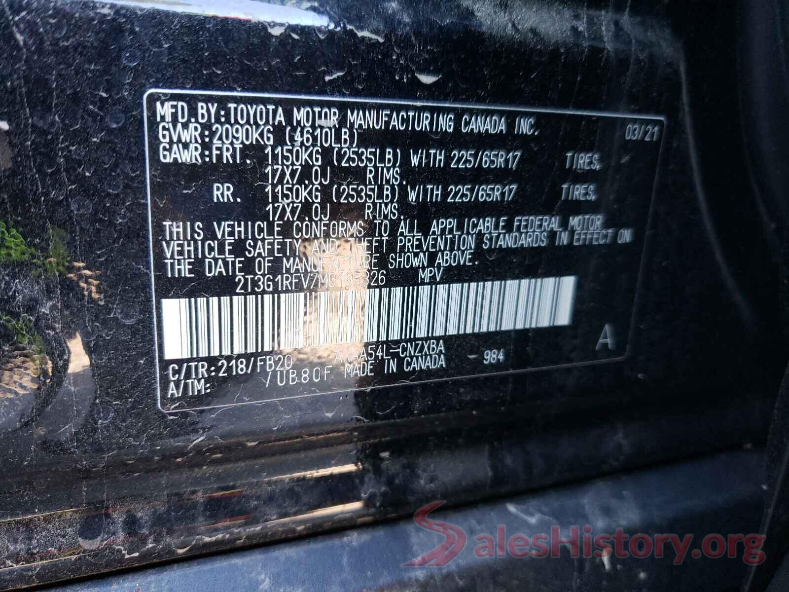 2T3G1RFV7MC195326 2021 TOYOTA RAV4