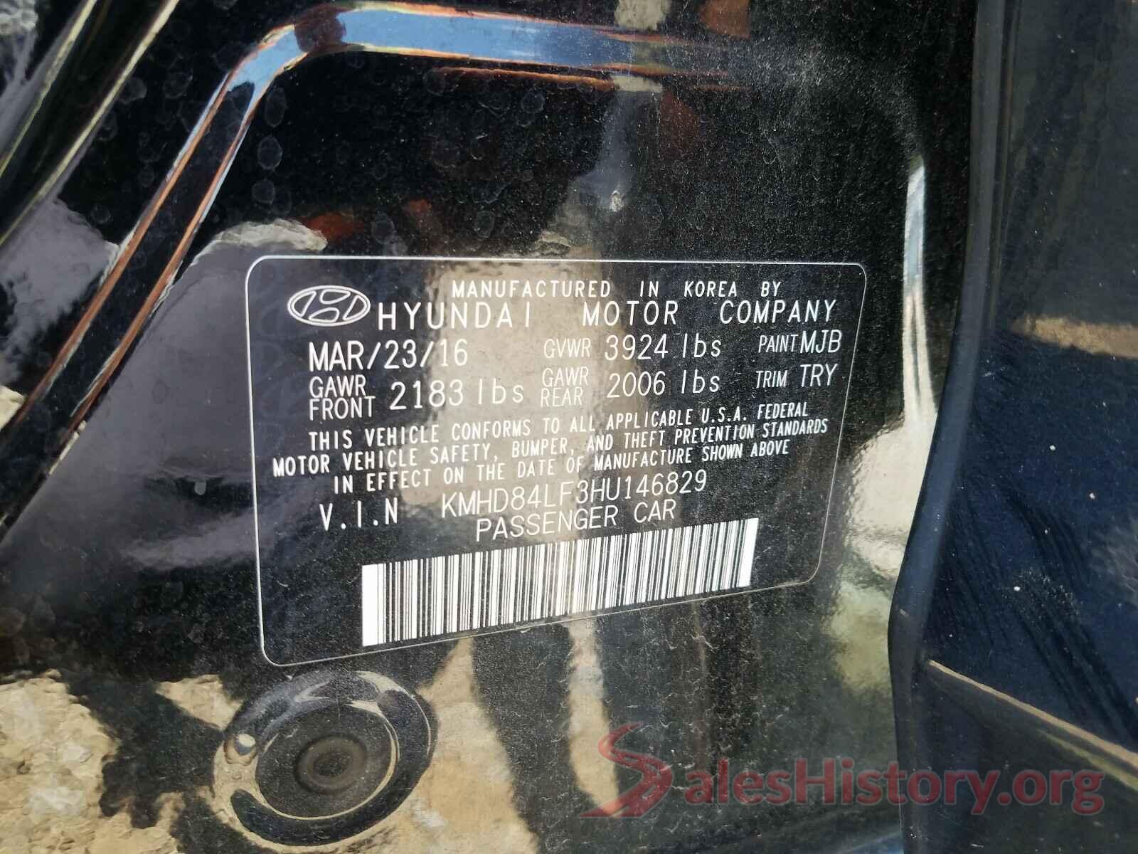 KMHD84LF3HU146829 2017 HYUNDAI ELANTRA