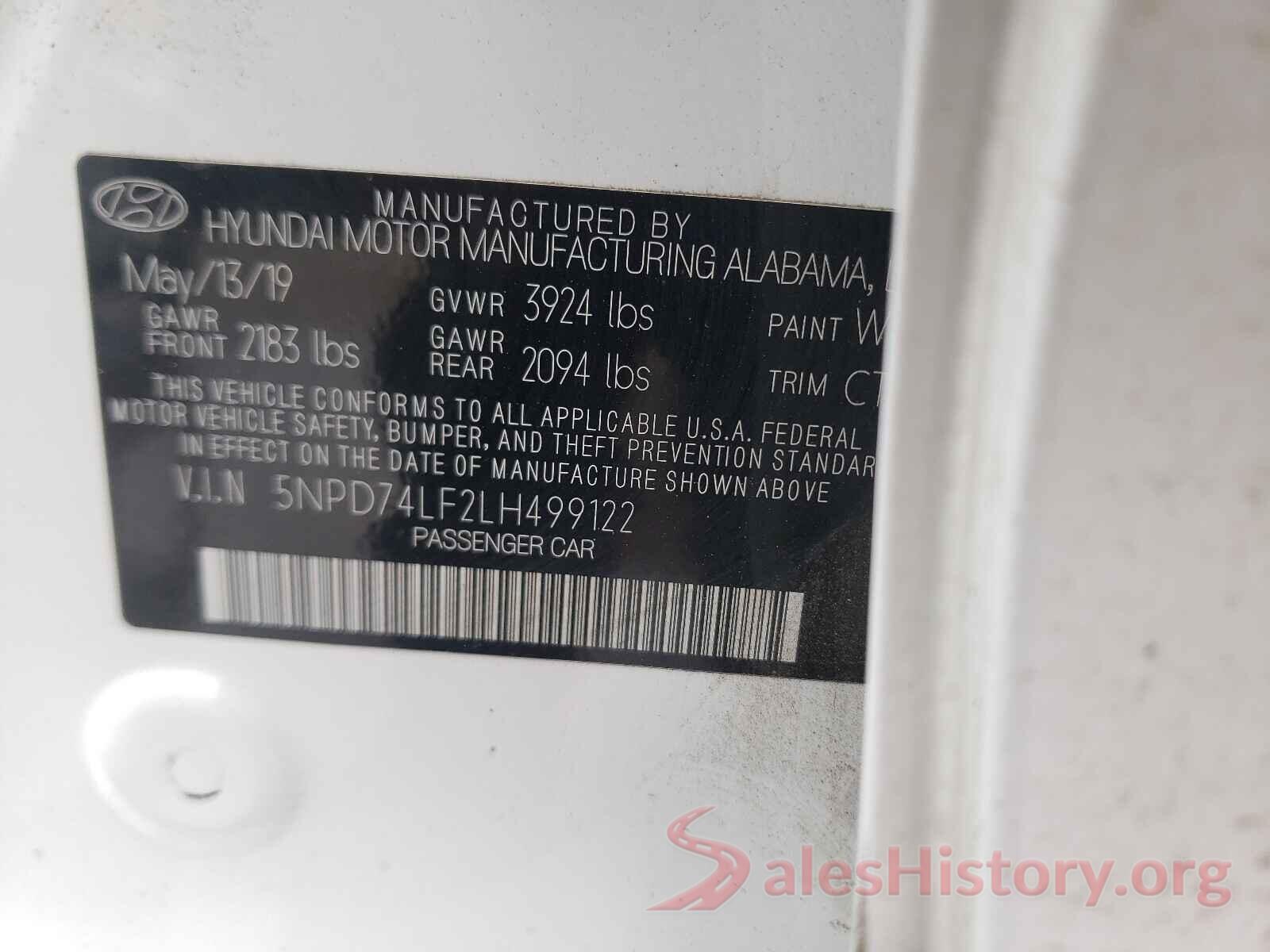 5NPD74LF2LH499122 2020 HYUNDAI ELANTRA