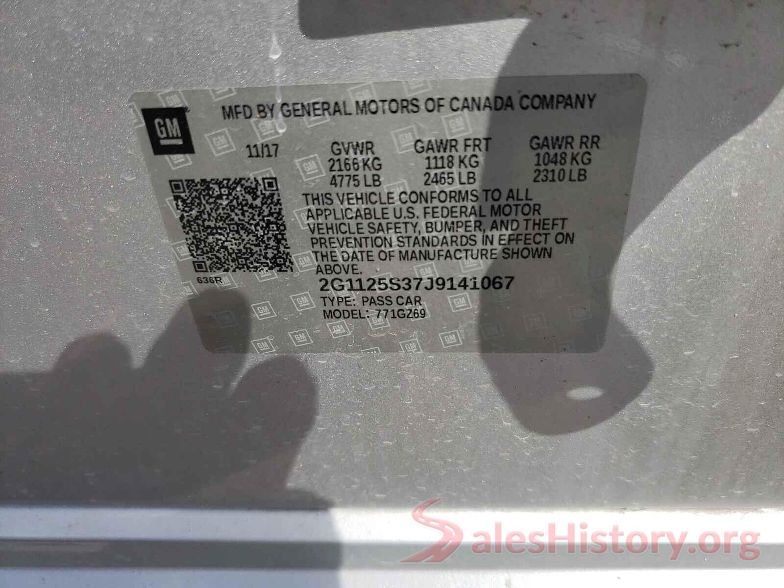 2G1125S37J9141067 2018 CHEVROLET IMPALA