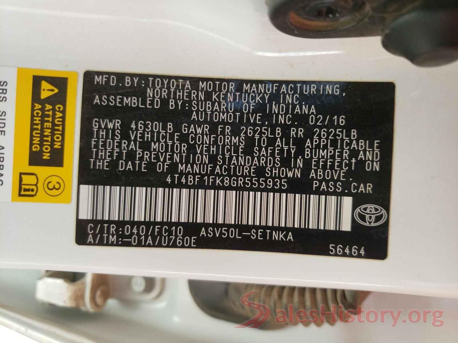 4T4BF1FK8GR555935 2016 TOYOTA CAMRY