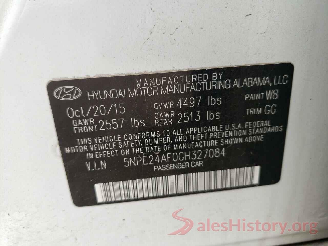 5NPE24AF0GH327084 2016 HYUNDAI SONATA