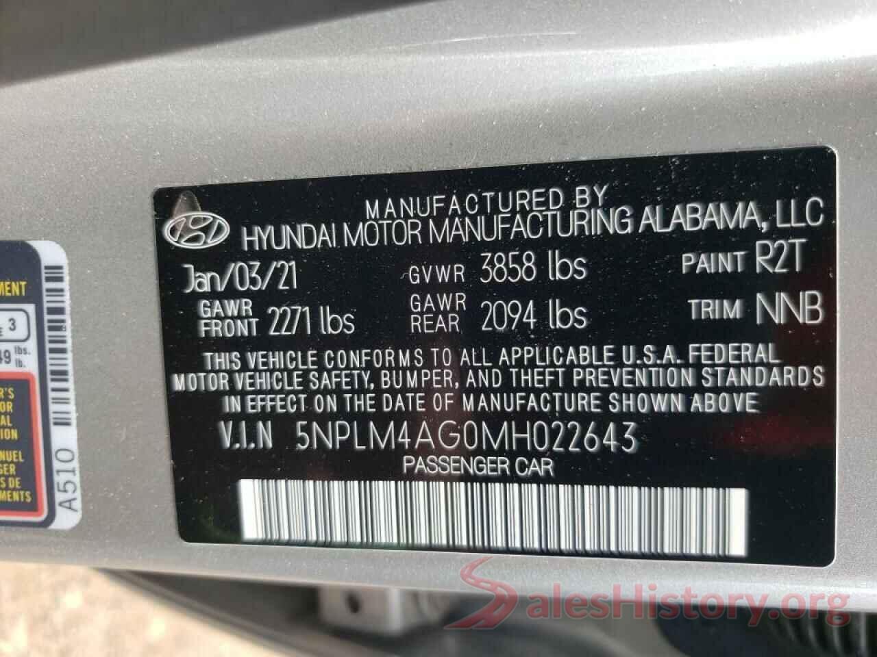 5NPLM4AG0MH022643 2021 HYUNDAI ELANTRA