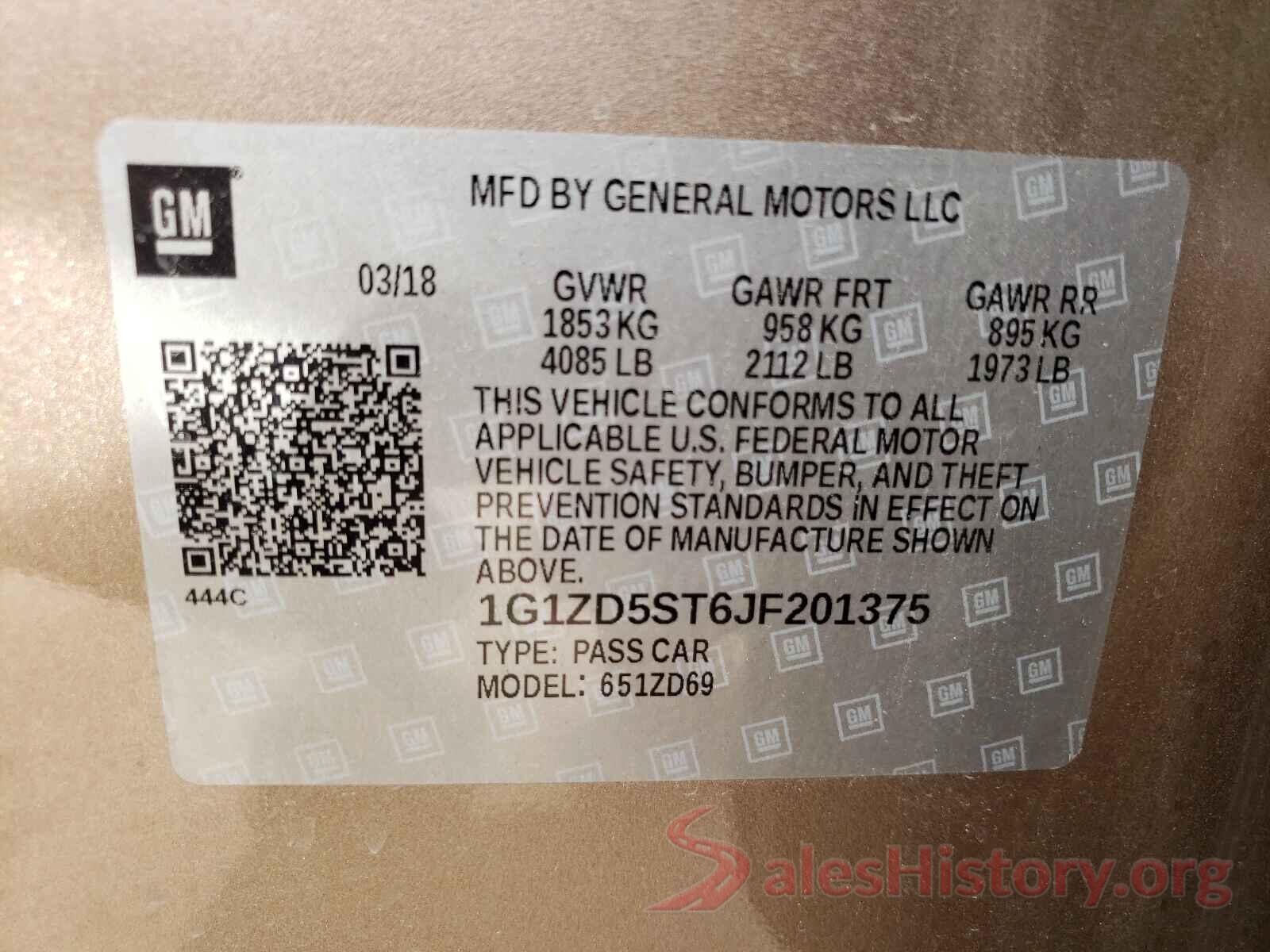 1G1ZD5ST6JF201375 2018 CHEVROLET MALIBU