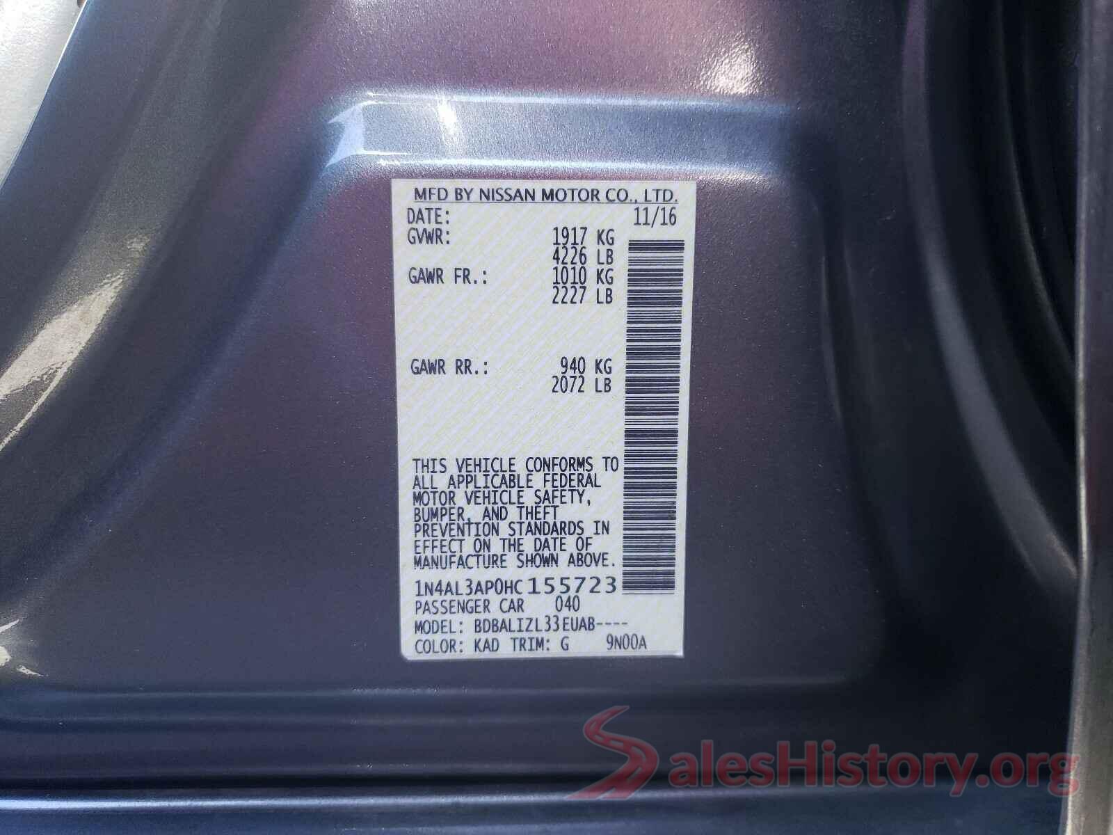 1N4AL3AP0HC155723 2017 NISSAN ALTIMA