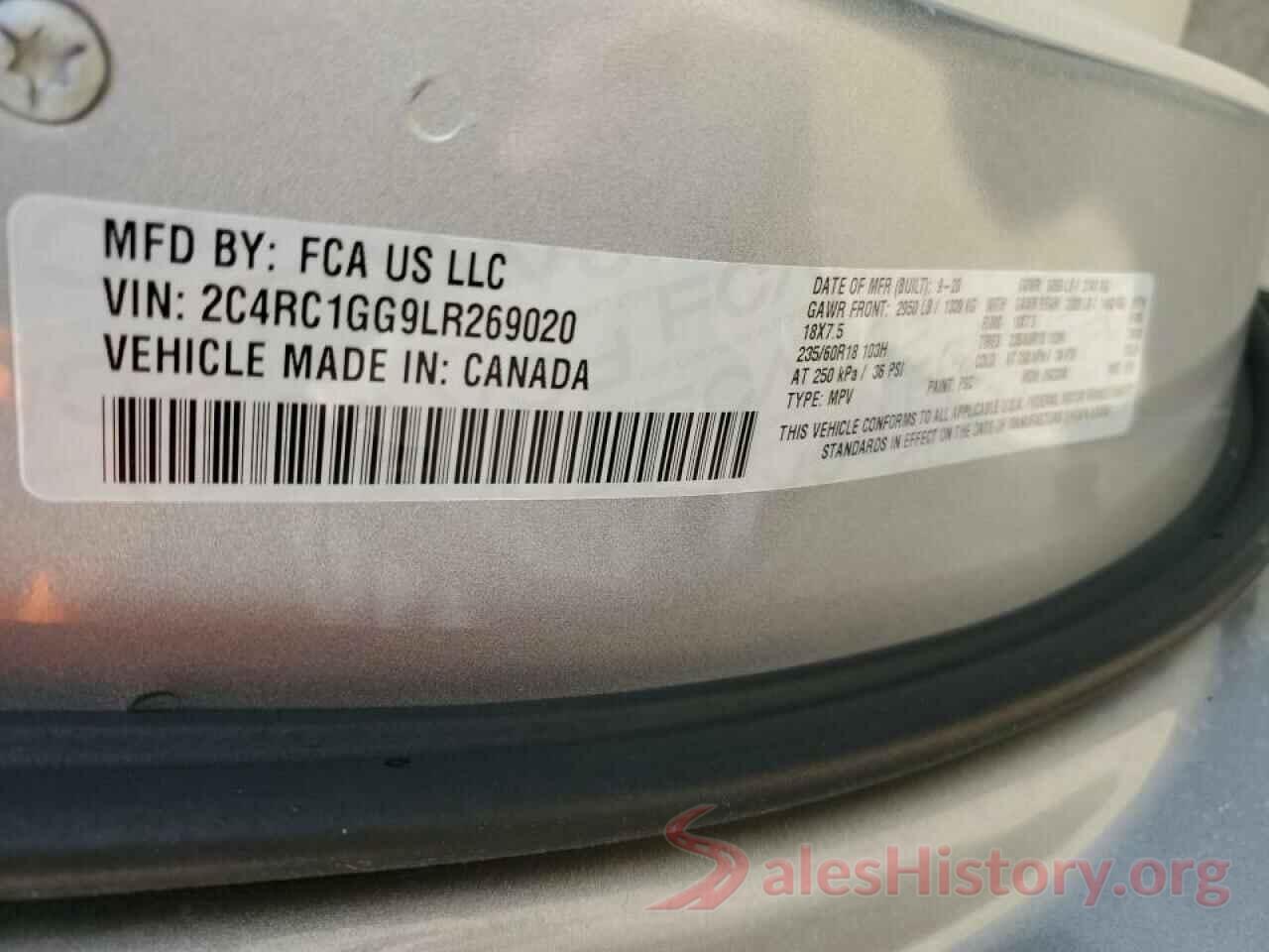 2C4RC1GG9LR269020 2020 CHRYSLER PACIFICA