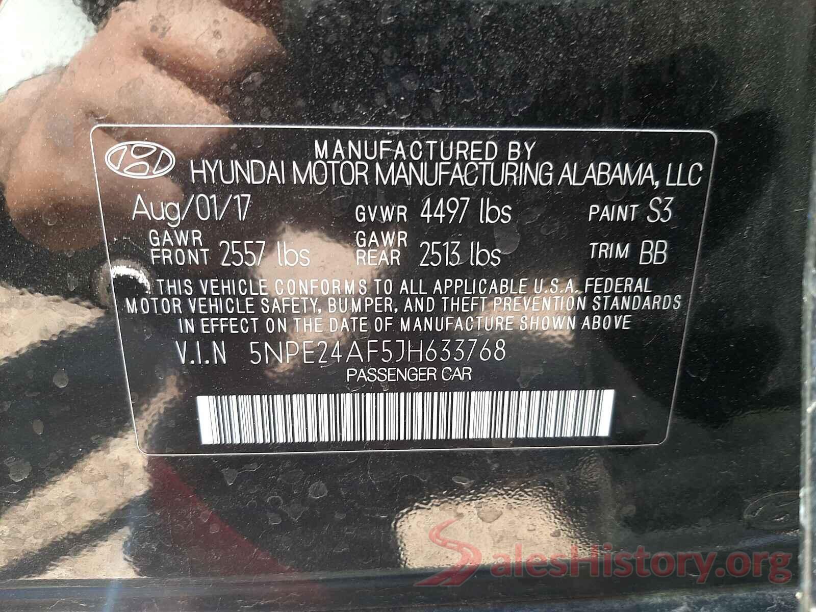 5NPE24AF5JH633768 2018 HYUNDAI SONATA