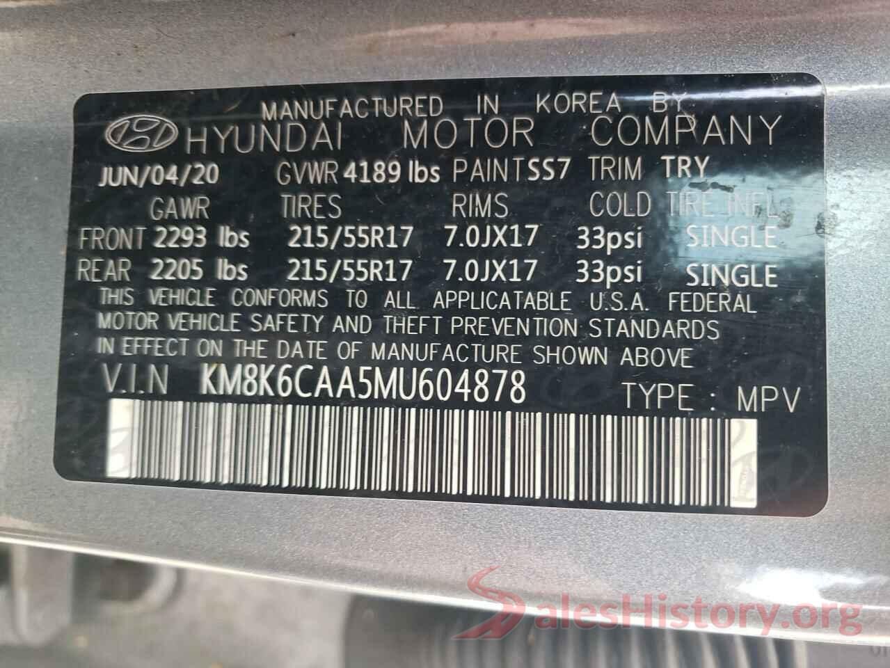 KM8K6CAA5MU604878 2021 HYUNDAI KONA