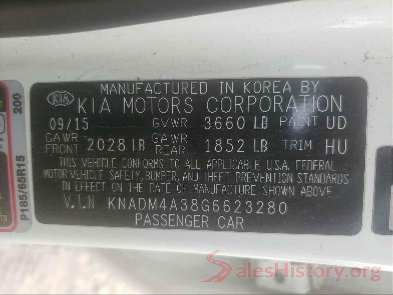 KNADM4A38G6623280 2016 KIA RIO