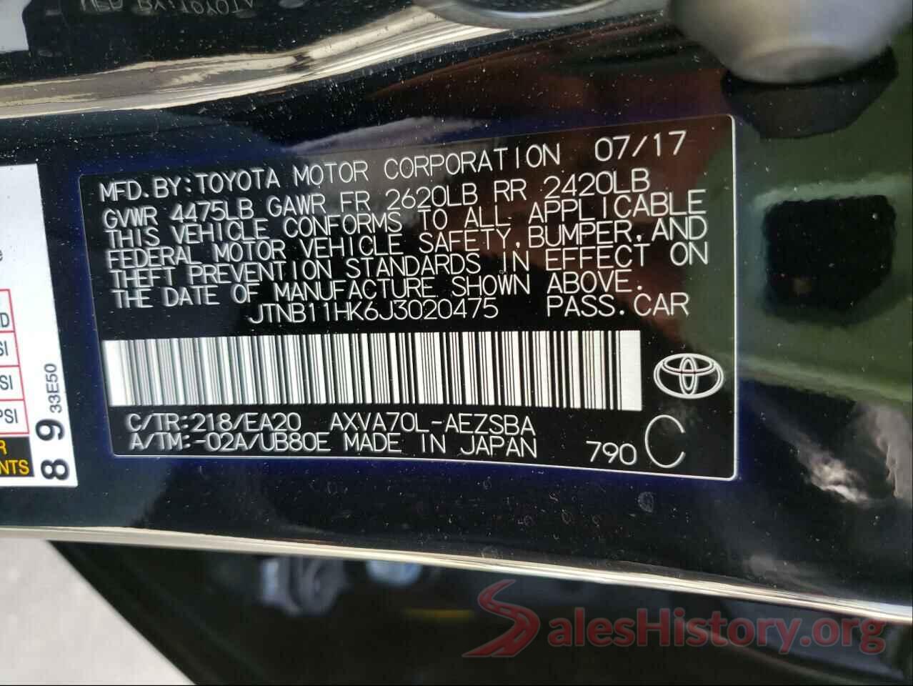 JTNB11HK6J3020475 2018 TOYOTA CAMRY