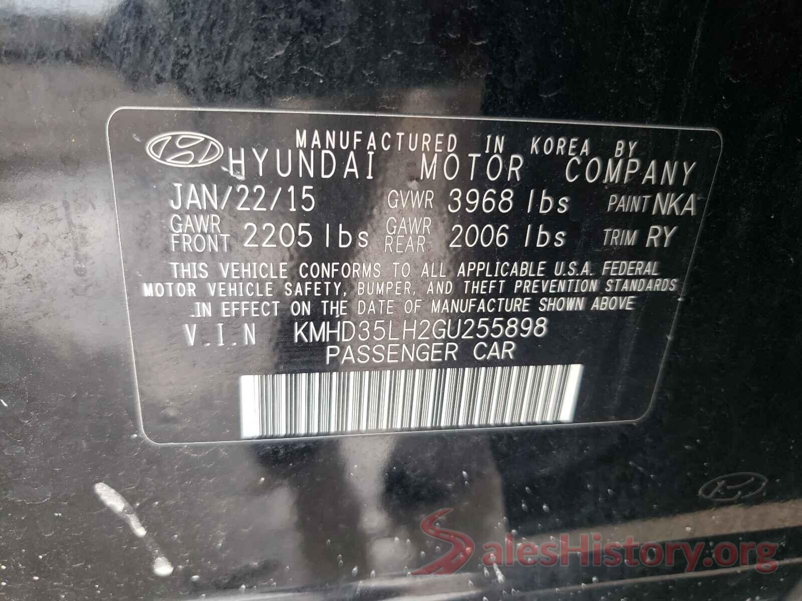 KMHD35LH2GU255898 2016 HYUNDAI ELANTRA