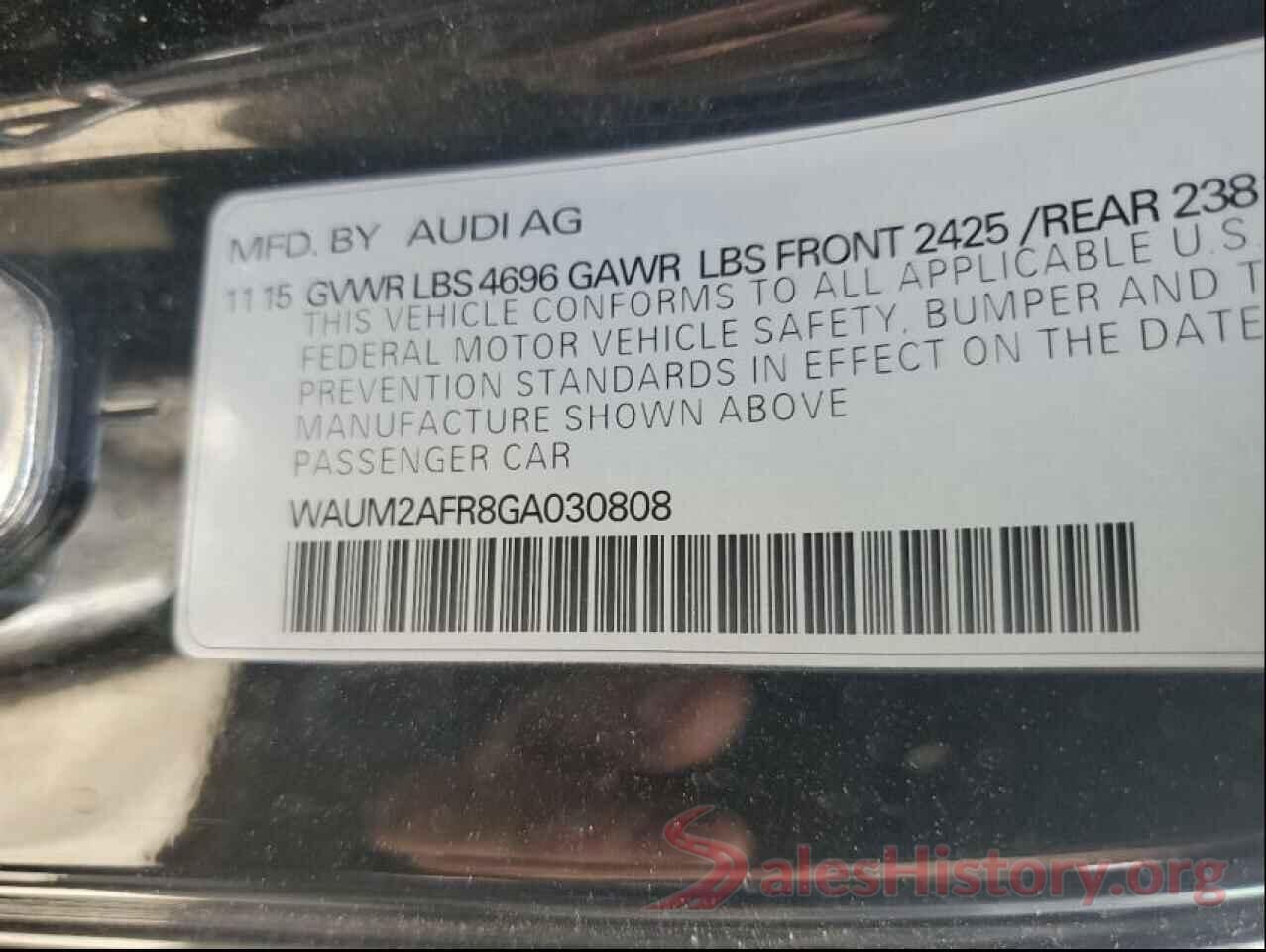 WAUM2AFR8GA030808 2016 AUDI A5