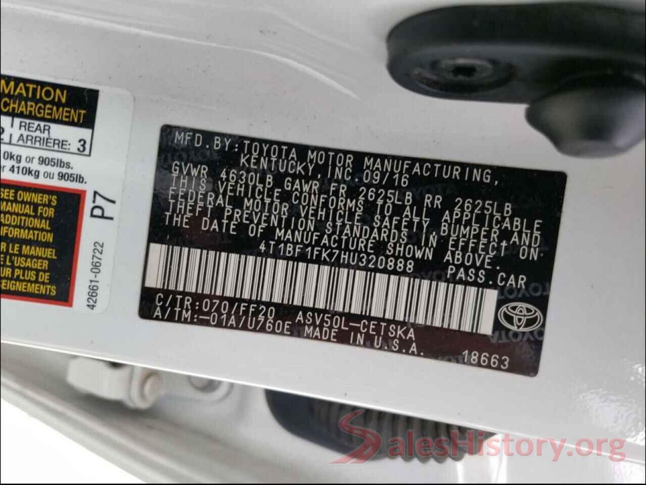 4T1BF1FK7HU320888 2017 TOYOTA CAMRY