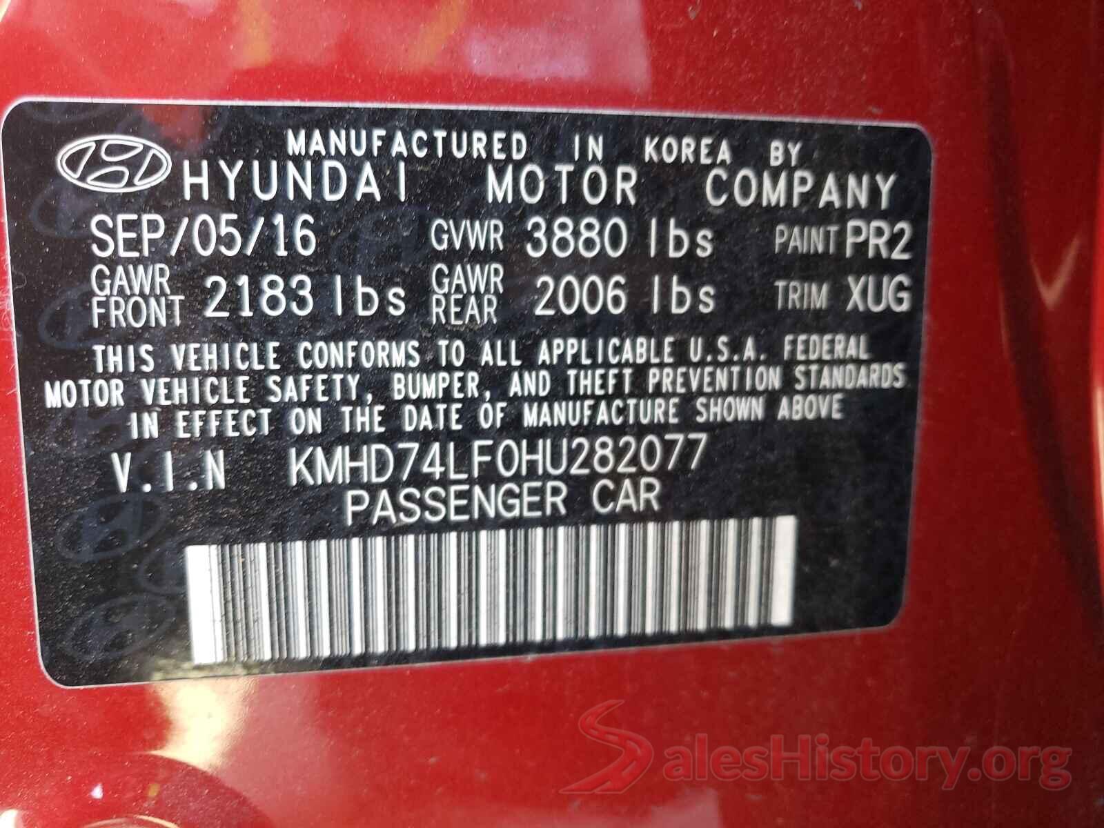 KMHD74LF0HU282077 2017 HYUNDAI ELANTRA