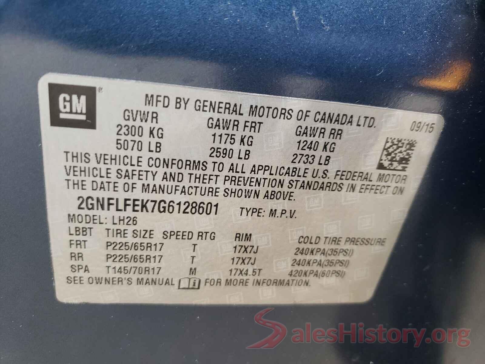 2GNFLFEK7G6128601 2016 CHEVROLET EQUINOX