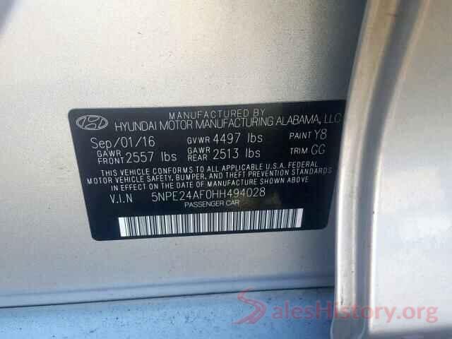 5NPE24AF0HH494028 2017 HYUNDAI SONATA