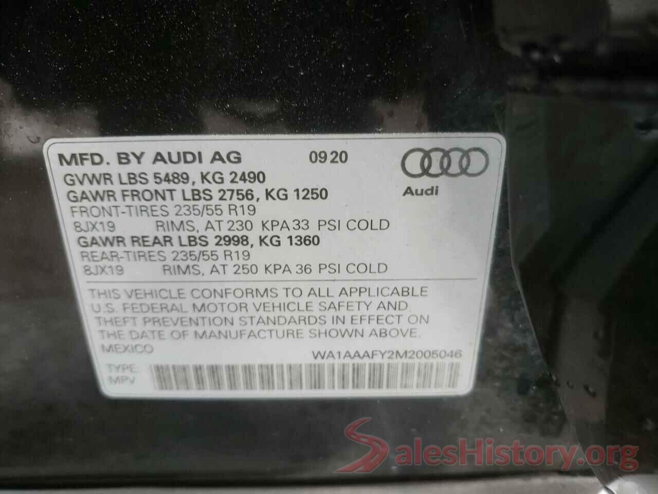 WA1AAAFY2M2005046 2021 AUDI Q5