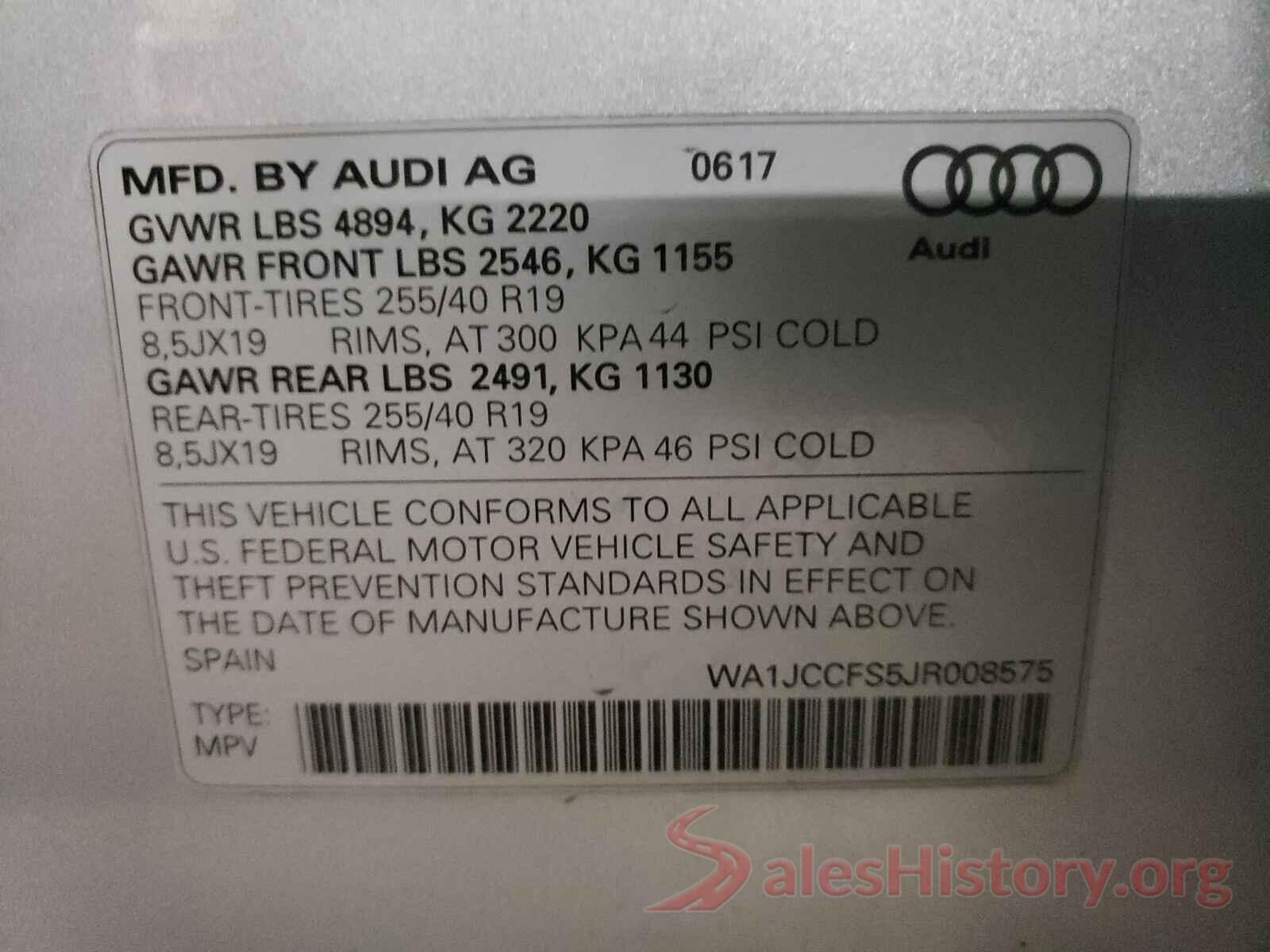 WA1JCCFS5JR008575 2018 AUDI Q3