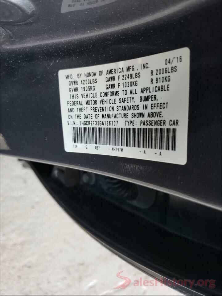 1HGCR2F35GA186107 2016 HONDA ACCORD