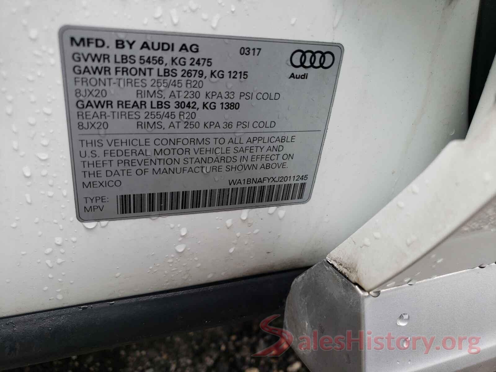 WA1BNAFYXJ2011245 2018 AUDI Q5