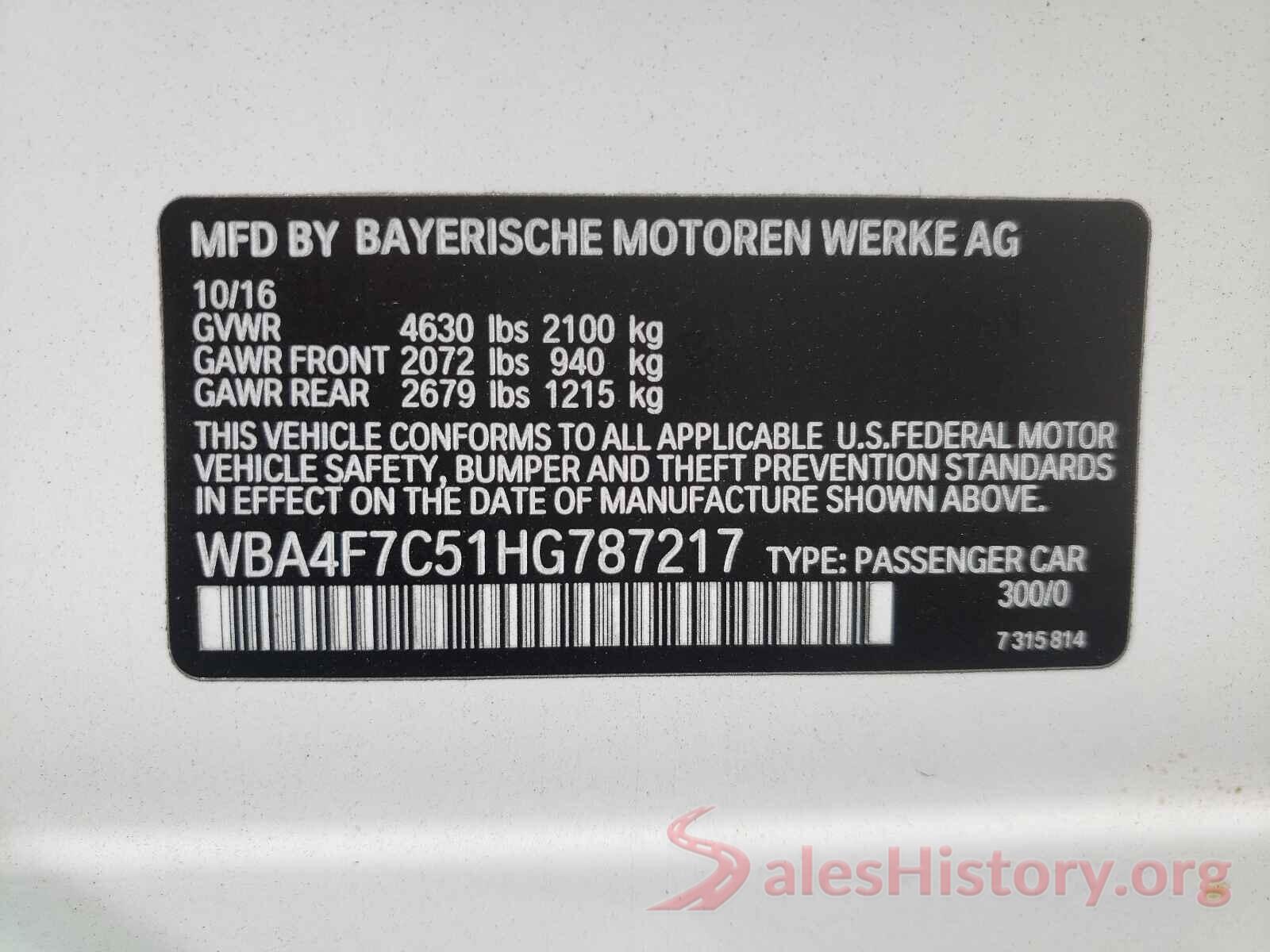 WBA4F7C51HG787217 2017 BMW 4 SERIES