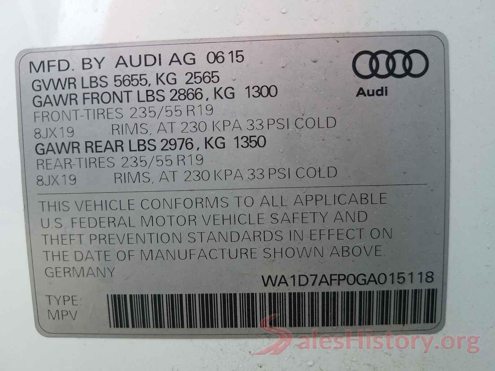 WA1D7AFP0GA015118 2016 AUDI Q5