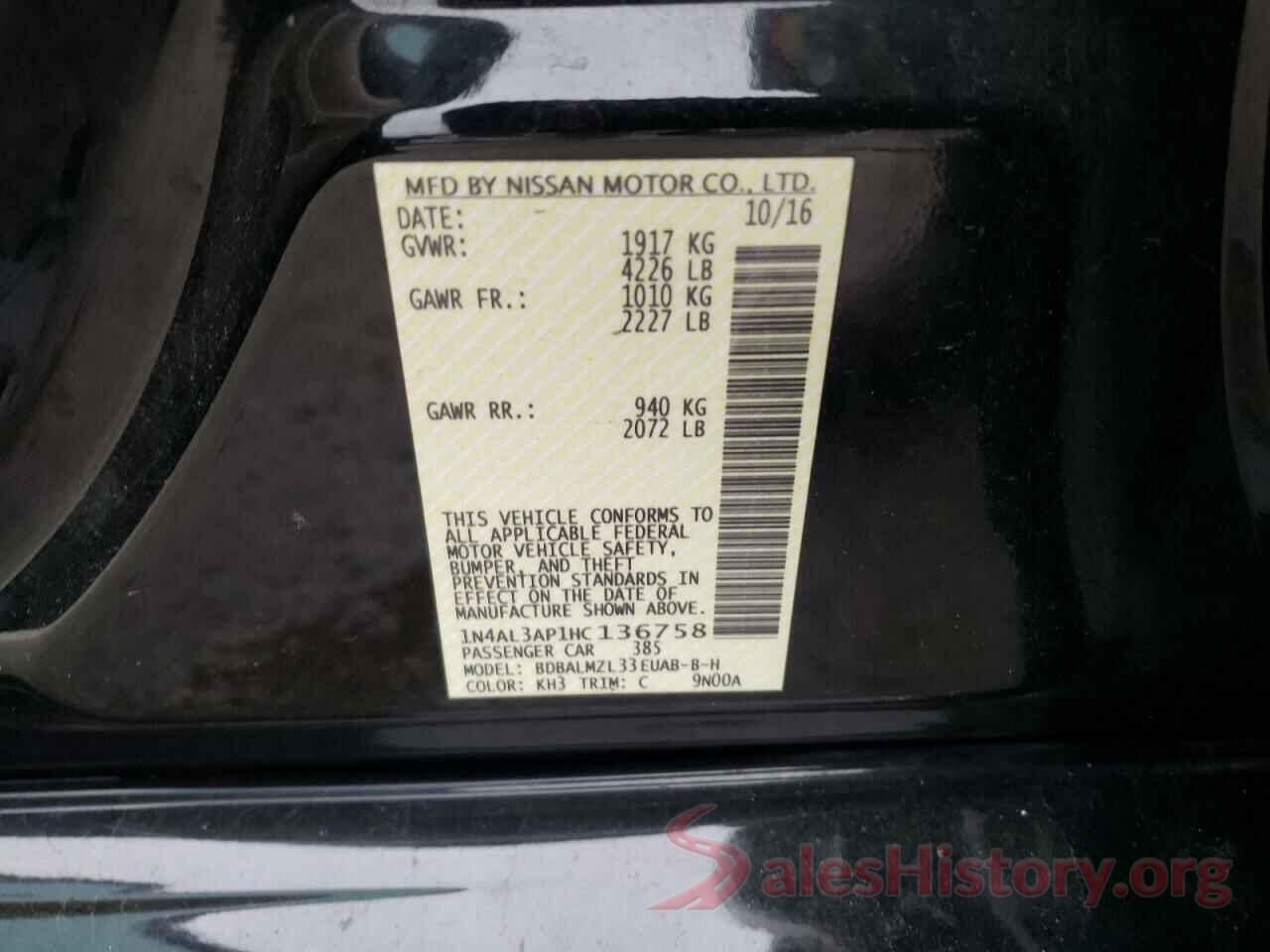 1N4AL3AP1HC136758 2017 NISSAN ALTIMA