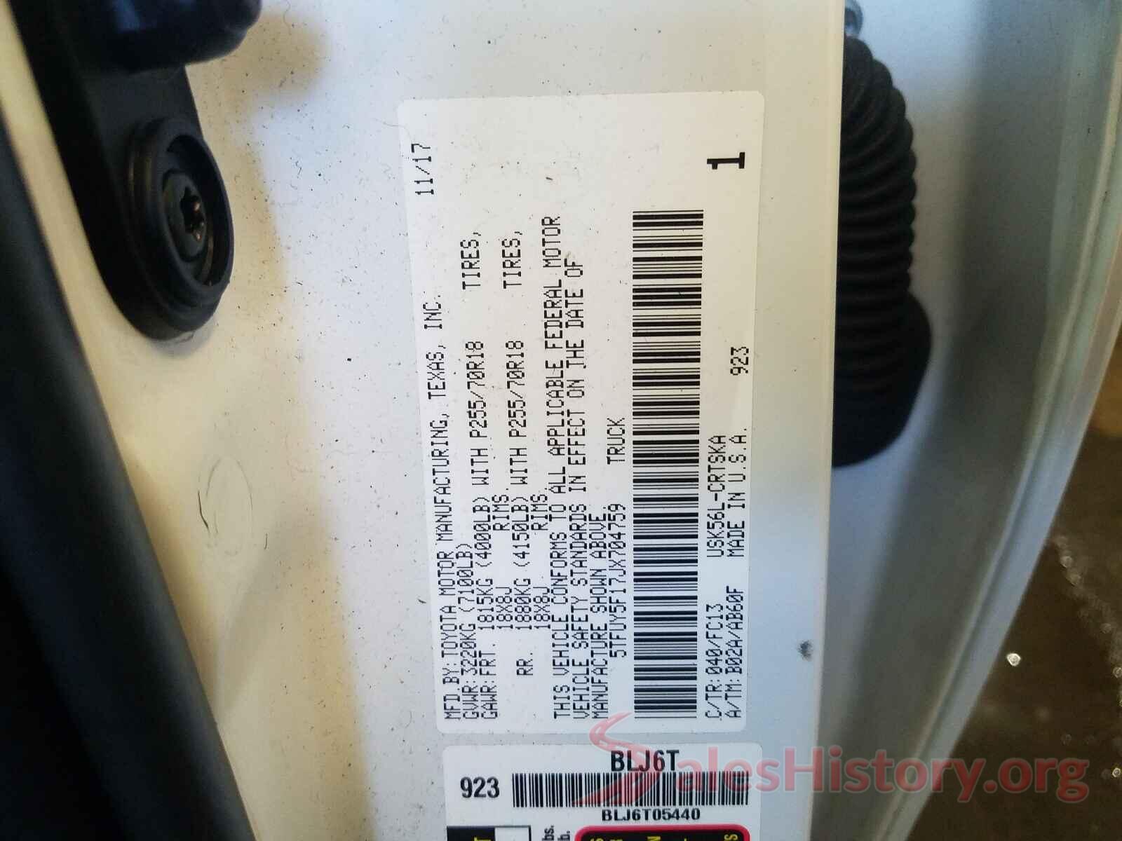 5TFUY5F17JX704759 2018 TOYOTA TUNDRA