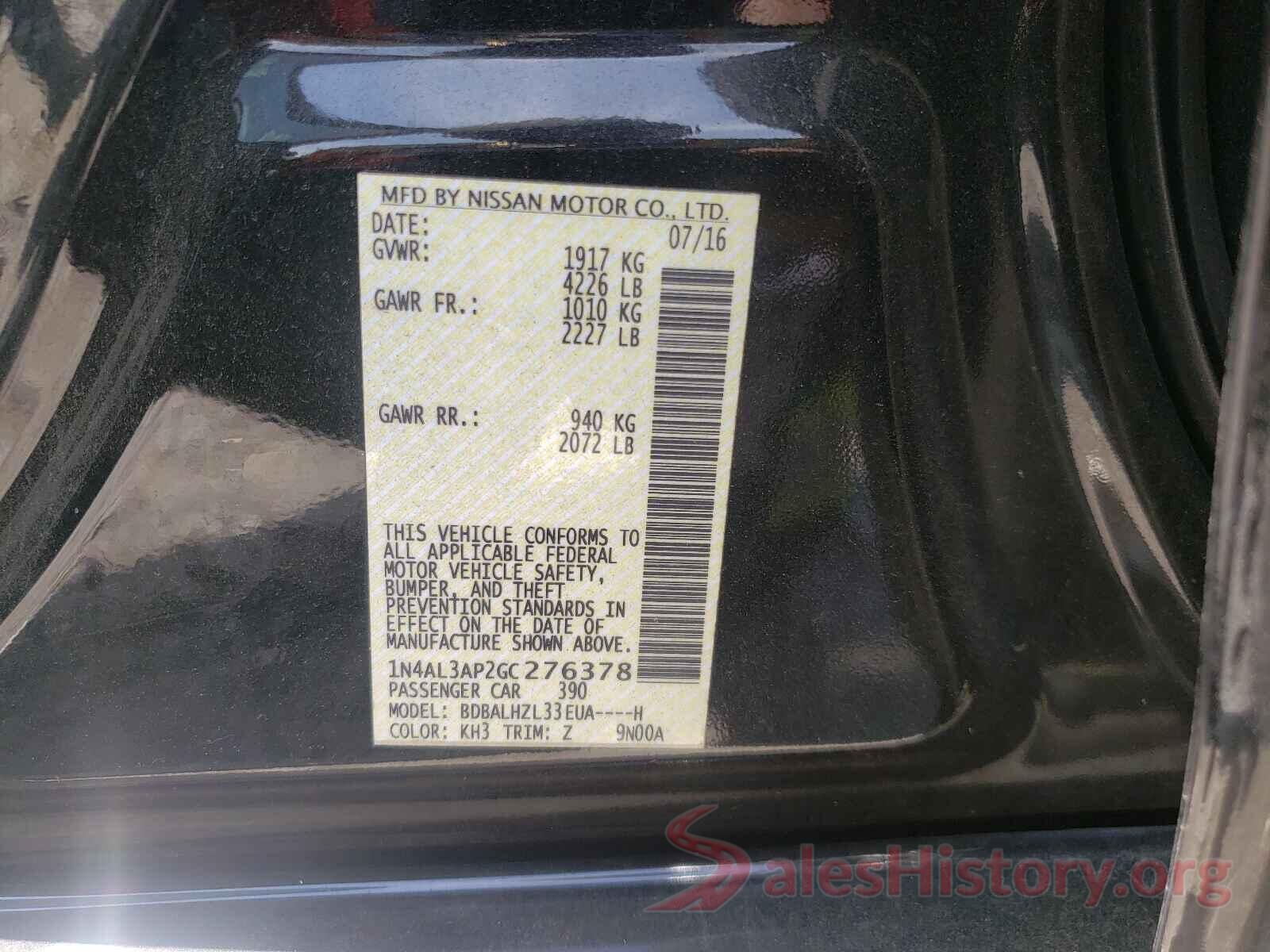 1N4AL3AP2GC276378 2016 NISSAN ALTIMA