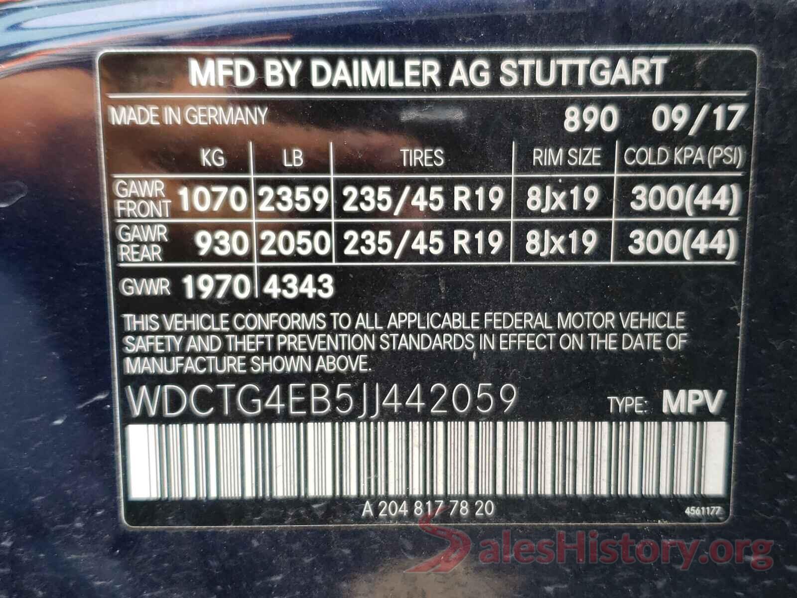 WDCTG4EB5JJ442059 2018 MERCEDES-BENZ G CLASS