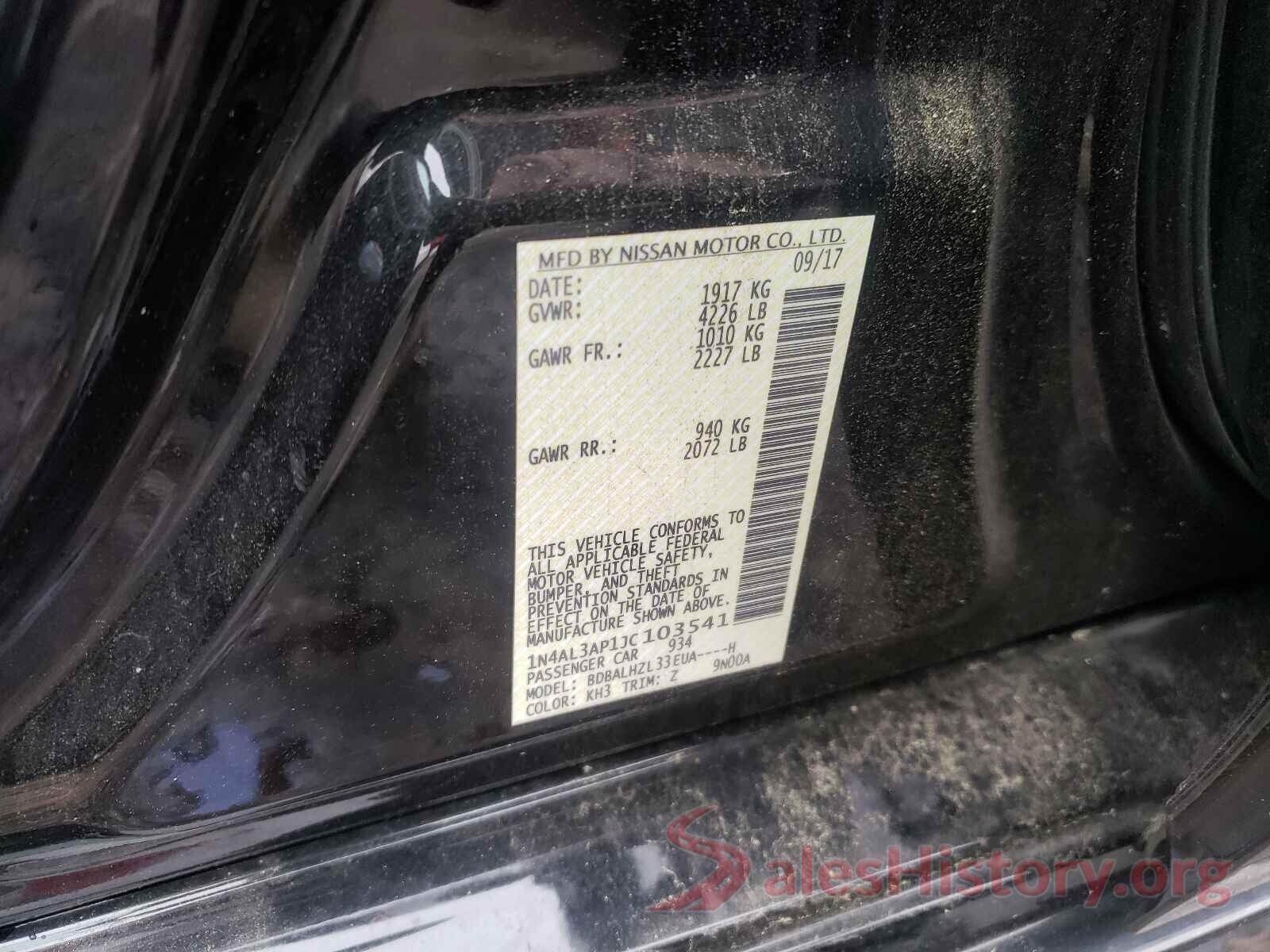 1N4AL3AP1JC103541 2018 NISSAN ALTIMA