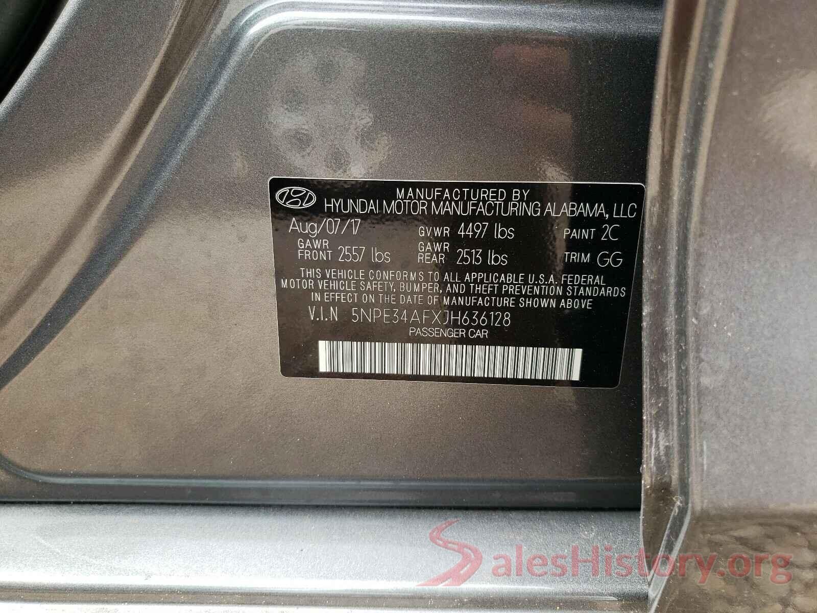 5NPE34AFXJH636128 2018 HYUNDAI SONATA