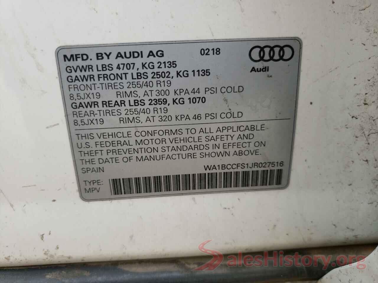 WA1BCCFS1JR027516 2018 AUDI Q3