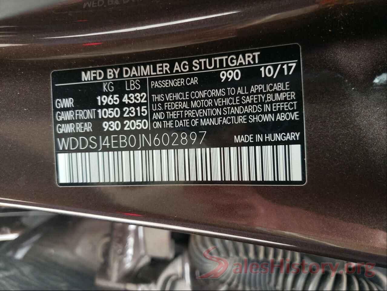 WDDSJ4EB0JN602897 2018 MERCEDES-BENZ CLA-CLASS