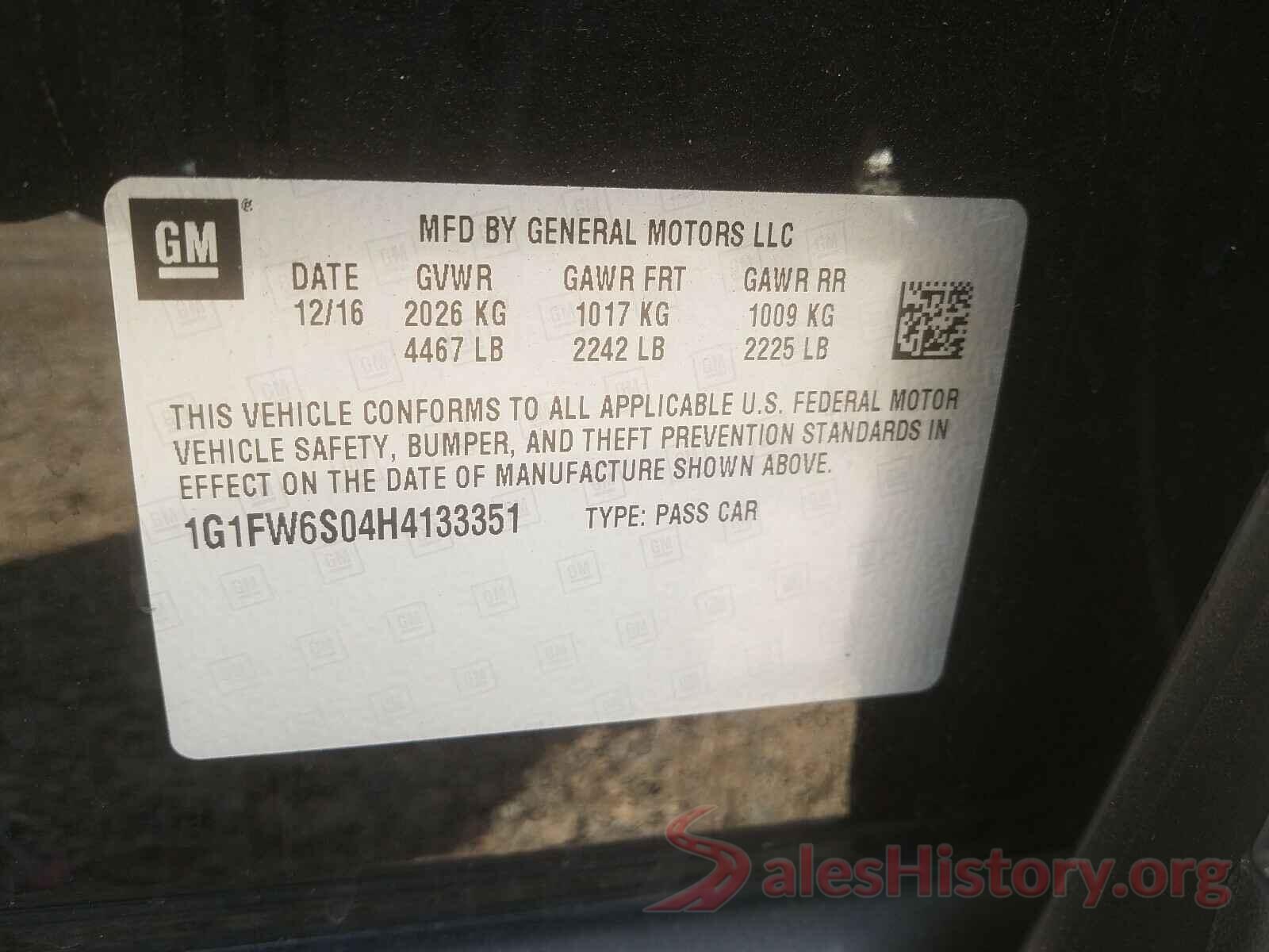 1G1FW6S04H4133351 2017 CHEVROLET BOLT