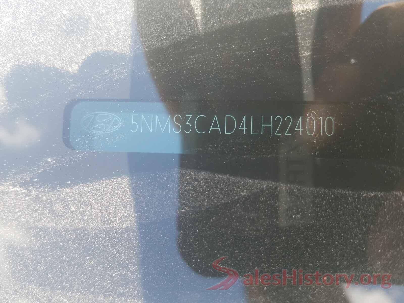 5NMS3CAD4LH224010 2020 HYUNDAI SANTA FE