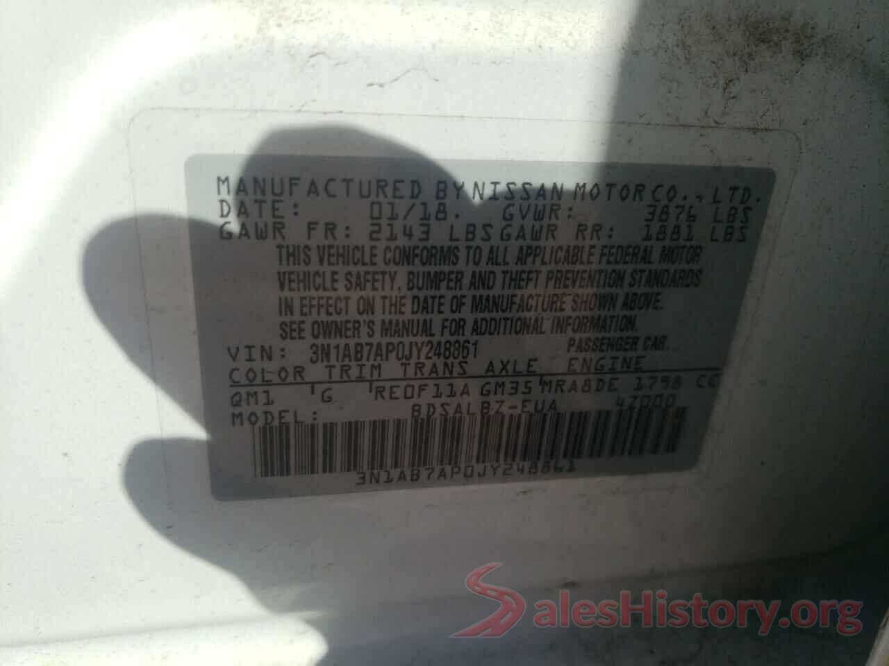 3N1AB7AP0JY248861 2018 NISSAN SENTRA