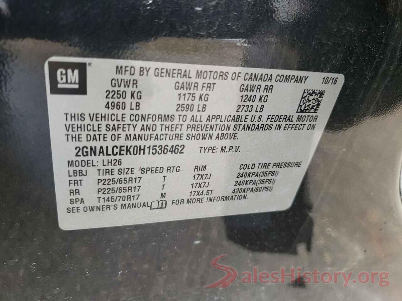 2GNALCEK0H1536462 2017 CHEVROLET EQUINOX